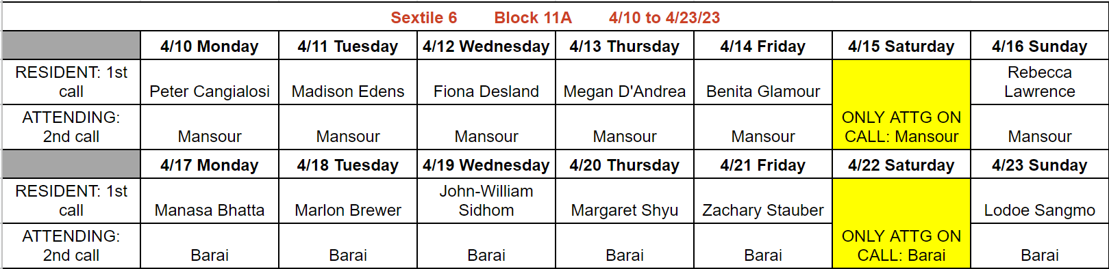 Block 11A - Apr 10-23, 2023
