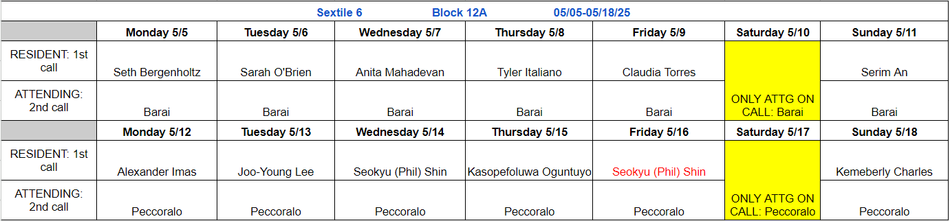 Block 12A - May 5-18, 2025 (updated 1.14.2025)