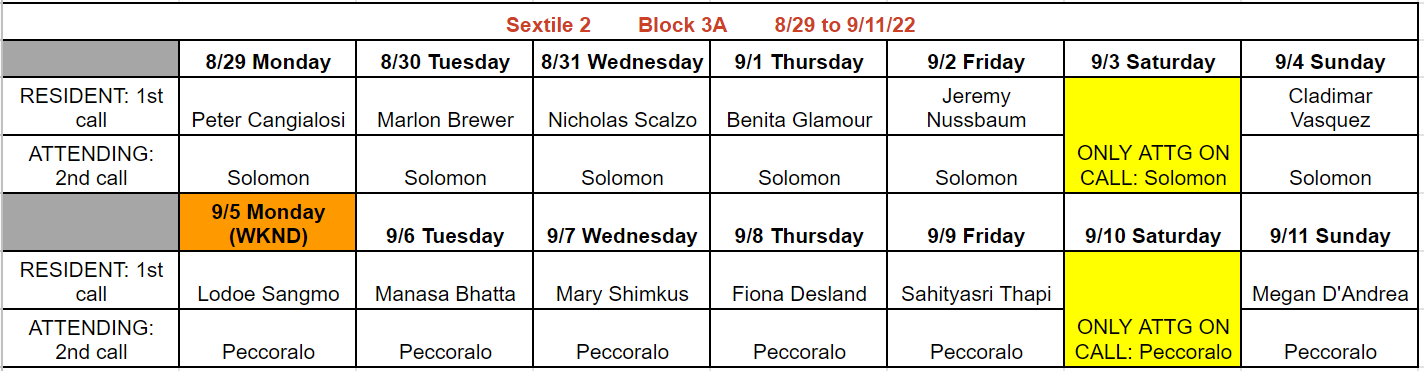 Block 3A - Aug 29 - Sept 11, 2022 (updated 8.30.2022)