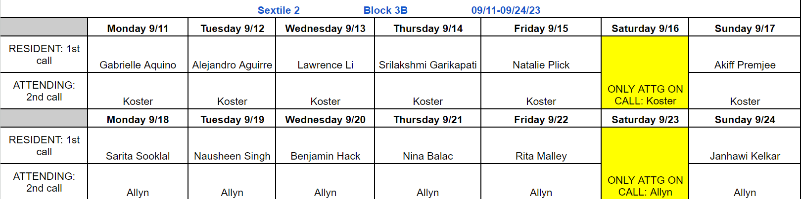 Block 3B - Sept 11-24, 2023 (updated 9.11.2023)