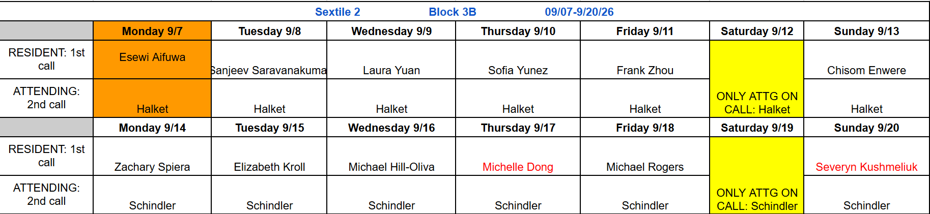 Block 3B - Sept 7-20, 2026 (updated 7.13.26)