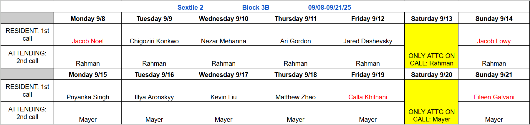 Block 3B - Sept 8-21, 2025 (updated 9.15.25) 2nd update