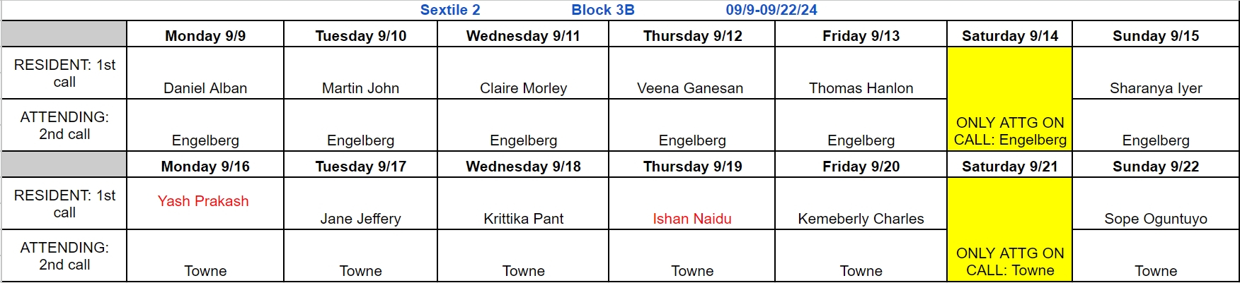 Block 3B - Sept 9-22, 2024 (updated 9.11.2024)