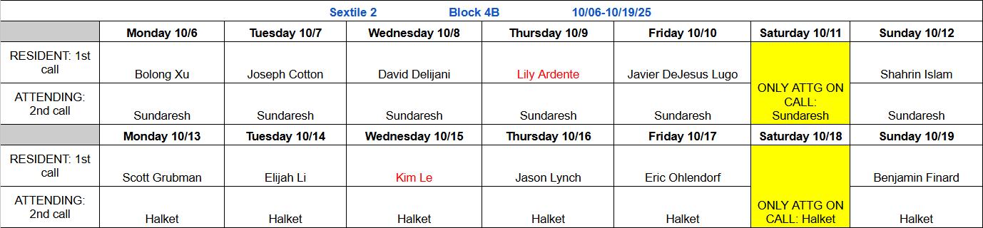 Block 4B - Oct 6-19, 2025 (updated 10.6.25)