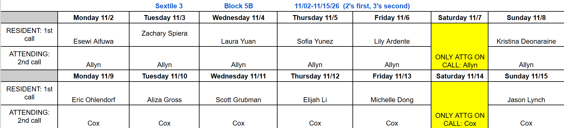 Block 5B - Nov 2-15, 2026 (updated 7.13.26)