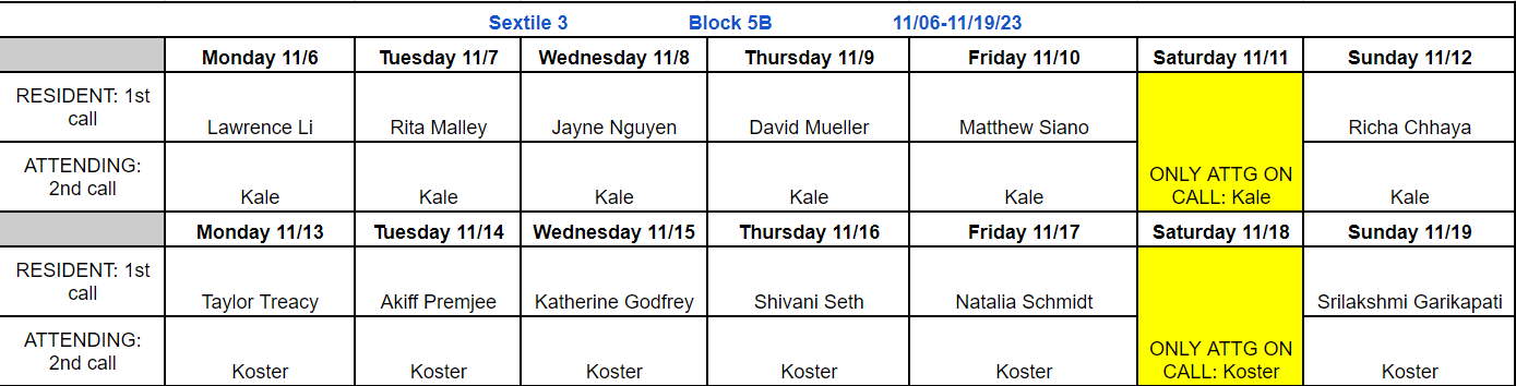 Block 5B - Nov 6-19, 2023 (updated 11.7.2023)