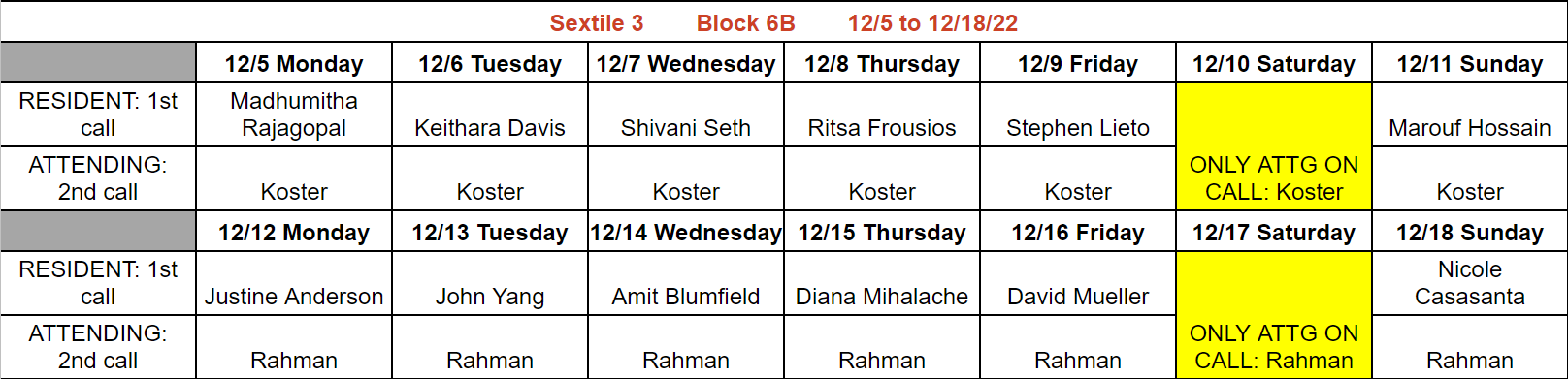 Block 6B - Dec 5-18, 2022