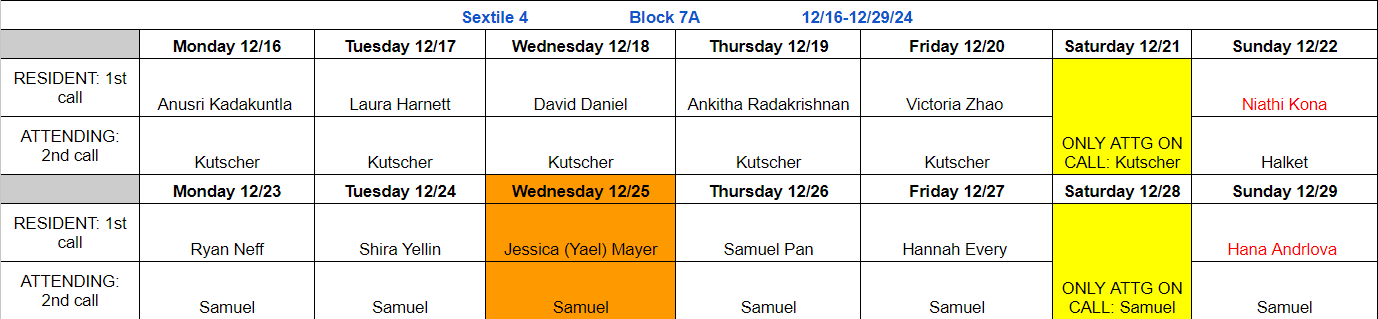 Block 7A - Dec 16-29, 2024 (updated 12.2.2024)