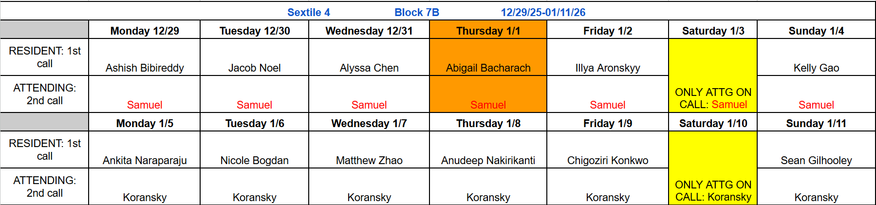 Block 7B - Dec 29 - Jan 11, 2026 (updated 12.11.25)