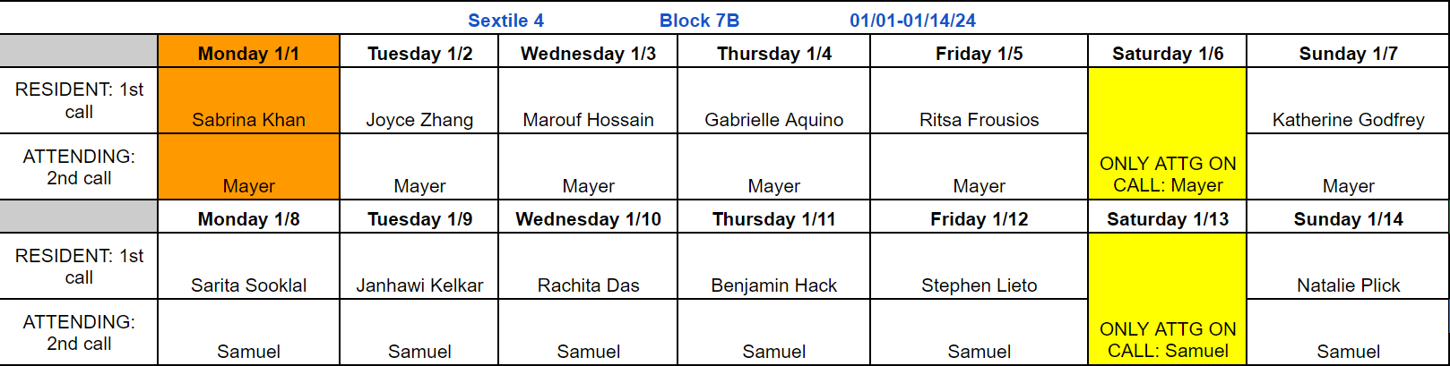 Block 7B - Jan 1-14, 2024 (updated 1.11.2024)