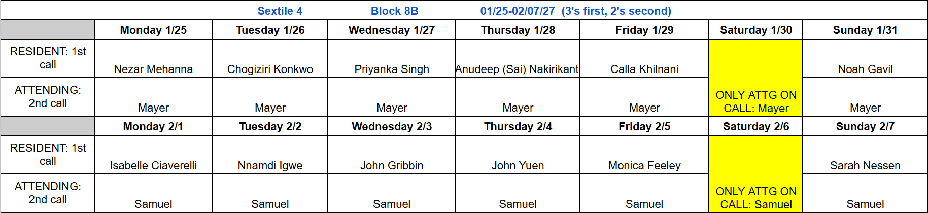 Block 8B - Jan 25 - Feb 7, 2027 (updated 7.13.26)