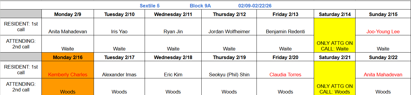 Block 9A - Feb 9-22, 2026 (updated 2.13.26)