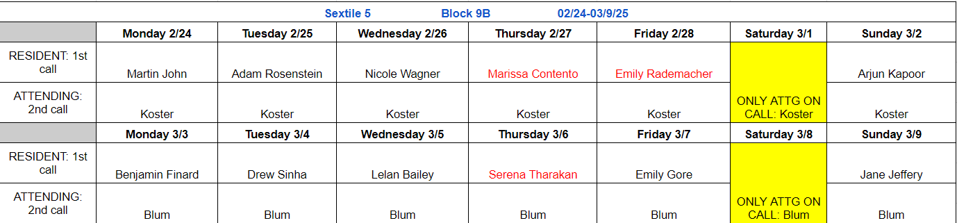 Block 9B - Feb 24 - Mar 9, 2025 (updated 12.31.2024)