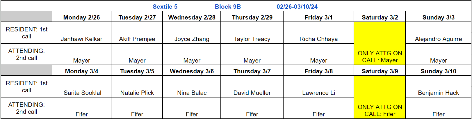 Block 9B - Feb 26 - Mar 10, 2024 (updated 2.26.2024)