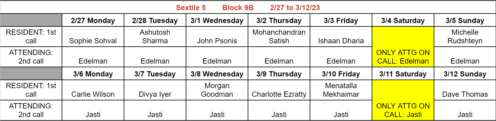 Block 9B - Feb 27 - Mar 12, 2023
